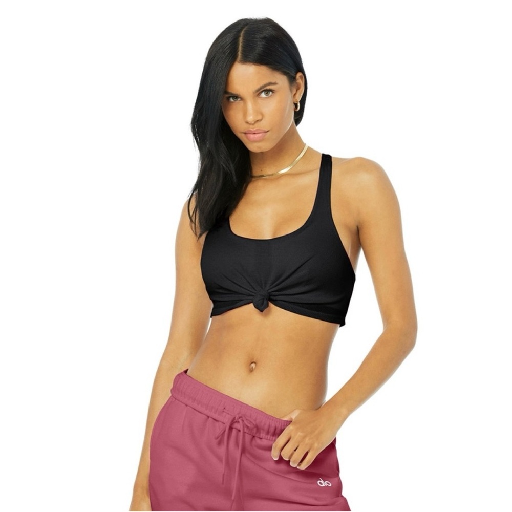 alo Yoga Black Knot Sports Bra